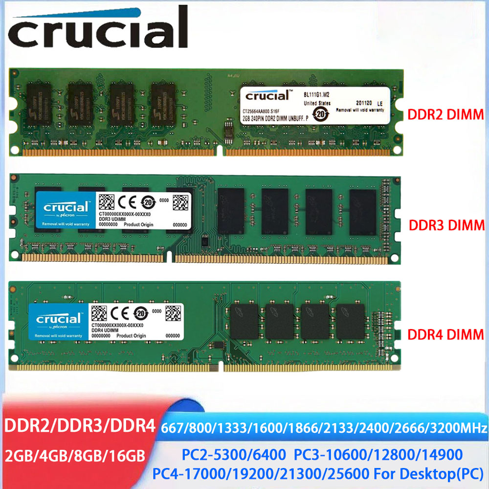 Ddr4 3200 16Gb - Crucial Memoria DDR4 DDR3 DDR2 2GB