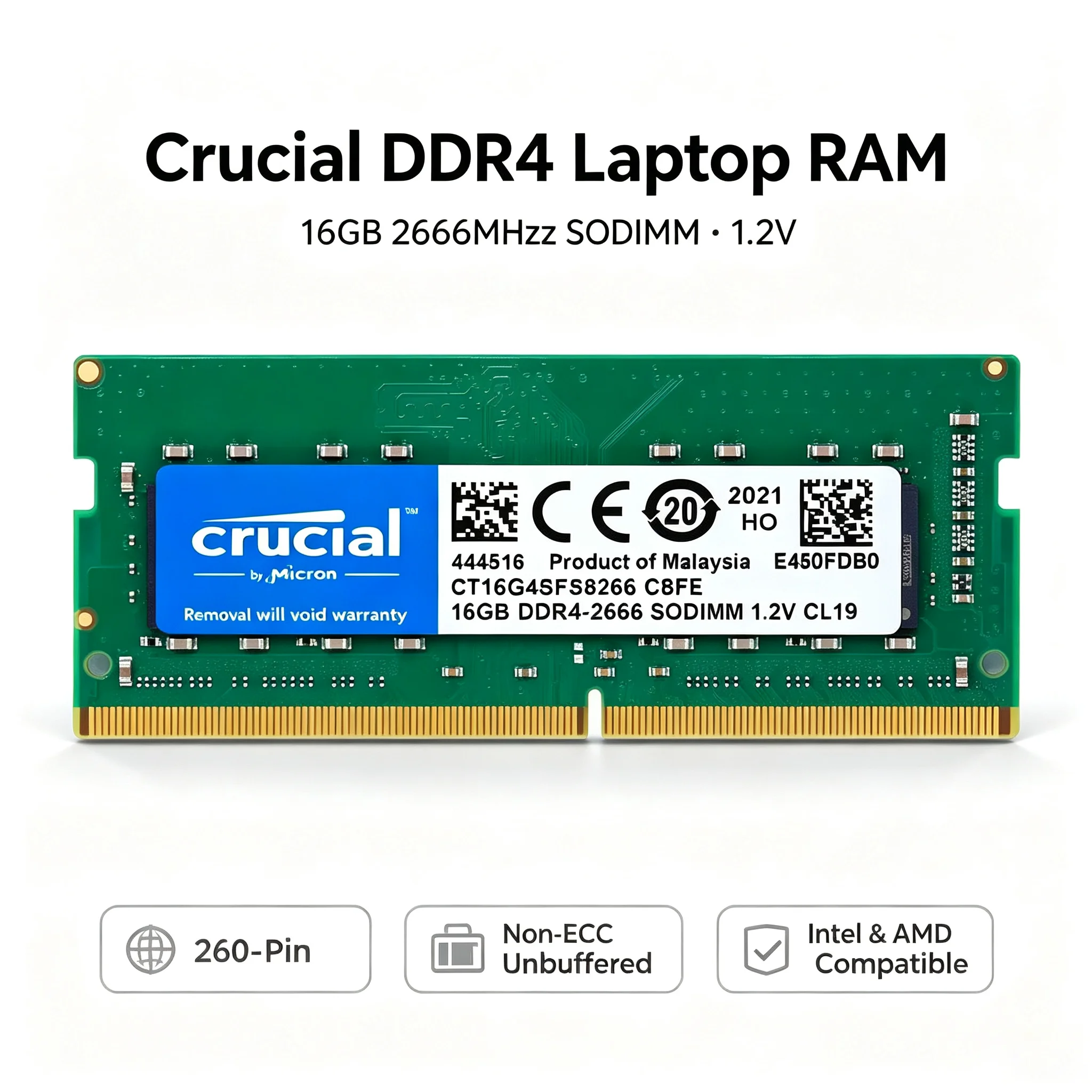 Crucial  1PCS/2PCS DDR4 Laptop - Ddr4 3200 16Gb 评论和价格