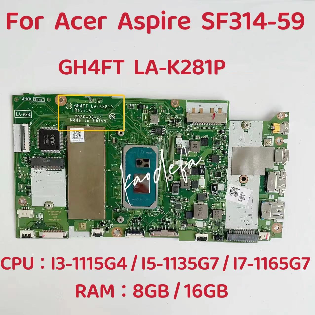 Laptop Motherboard  For Acer A - Ddr4 8Gb 评论和价格